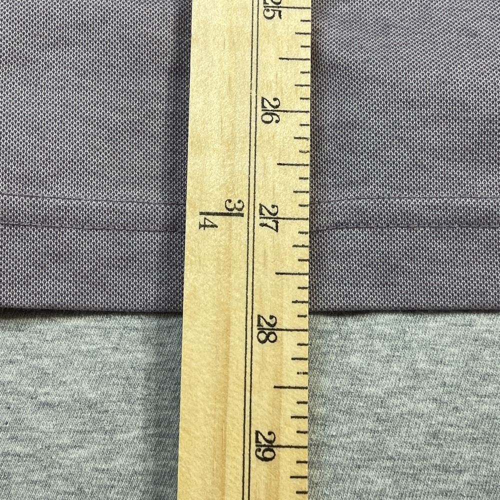 Travis Mathew Men M Polo Shirt Pocket Heather Purple Lavender Striped Golf 21.25 - Picture 7 of 9